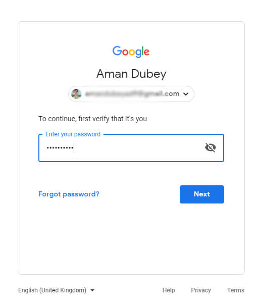 gmail password 4