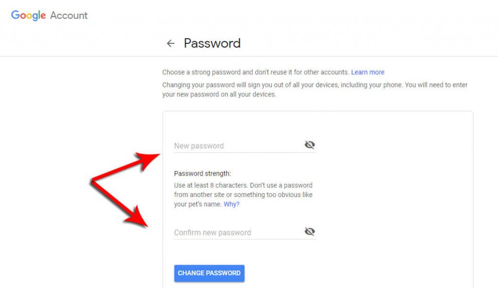 Gmail का पासवर्ड