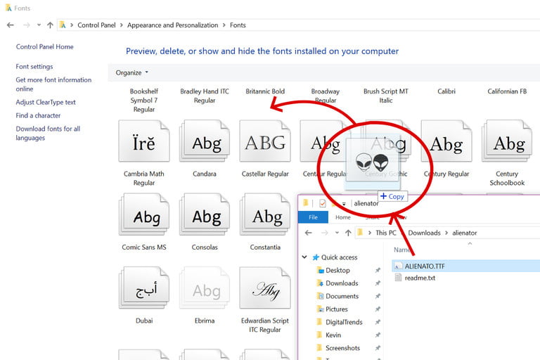 Windows 10 में Font install kaise kare