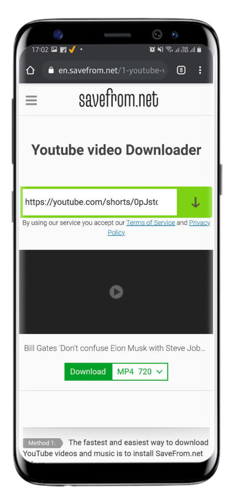 download youtube shorts video
