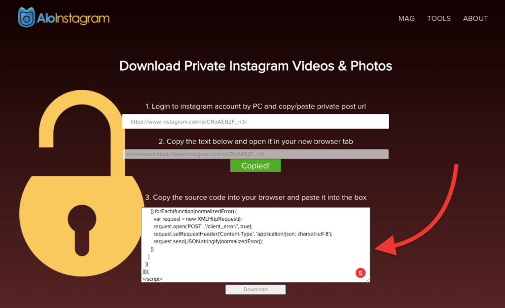 instagram video download from private account