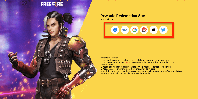Free Fire Redeem Code today