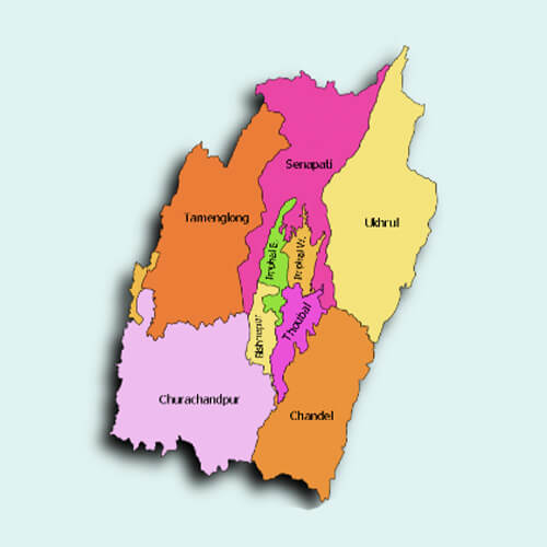 colorful map of districts in manipur 