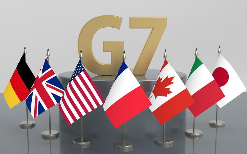 Image of G7 Summit Countries Flag with G7 Logo