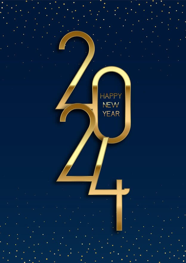 happy new year background with elegant gold numbers 890
